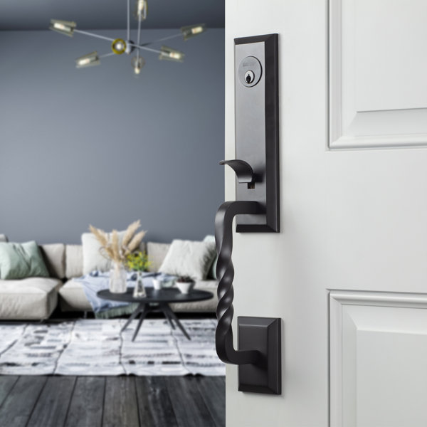 Bravura Hardware Handleset with Single Cylinder Deadbolt and Door Lever